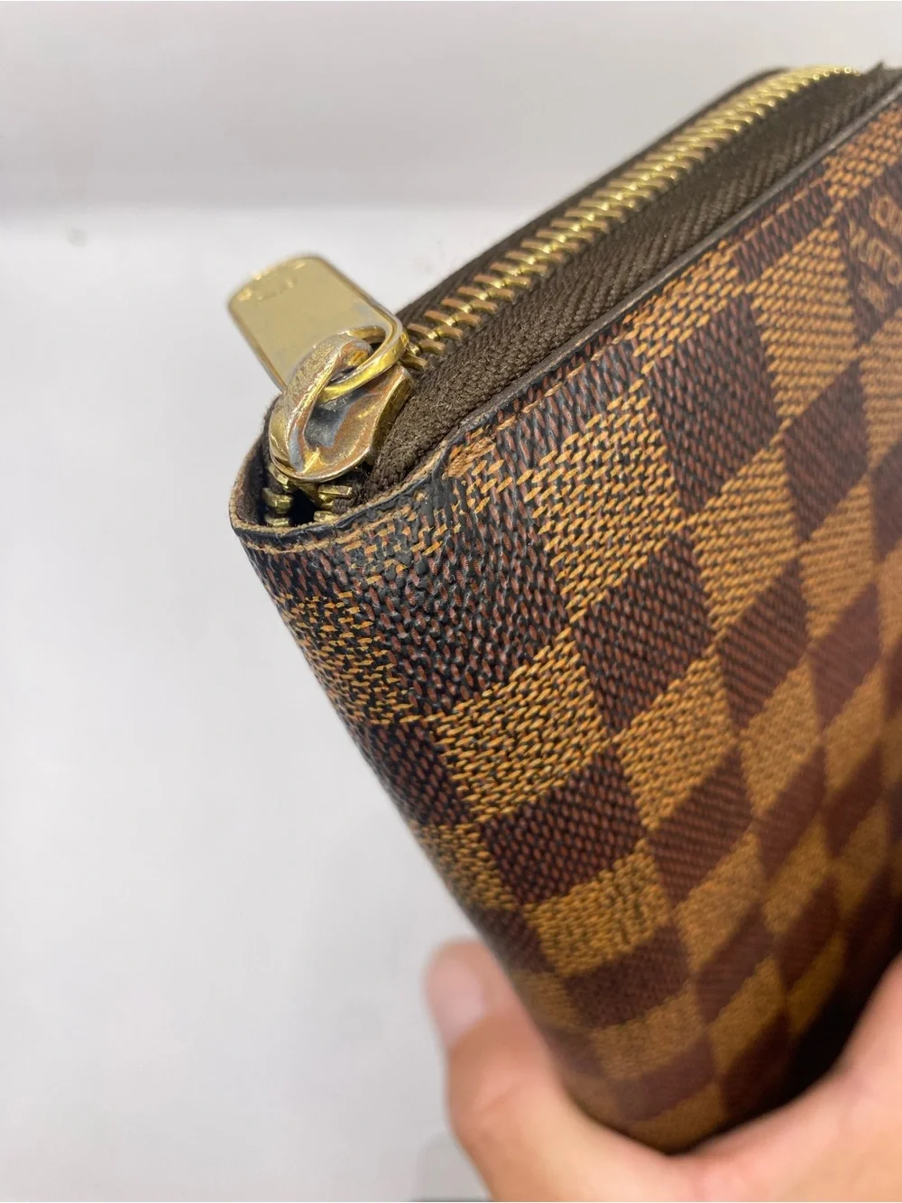 Authentic LOUIS VUITTON Damier Ebene Canvas Zippy Zip Around Long Wallet